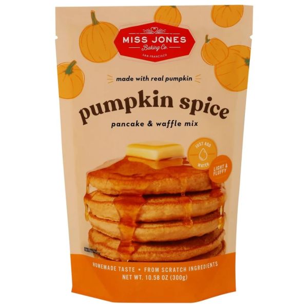 MISS JONES BAKING CO: Pumpkin Spice Pancake and Waffle Mix, 10.58 oz