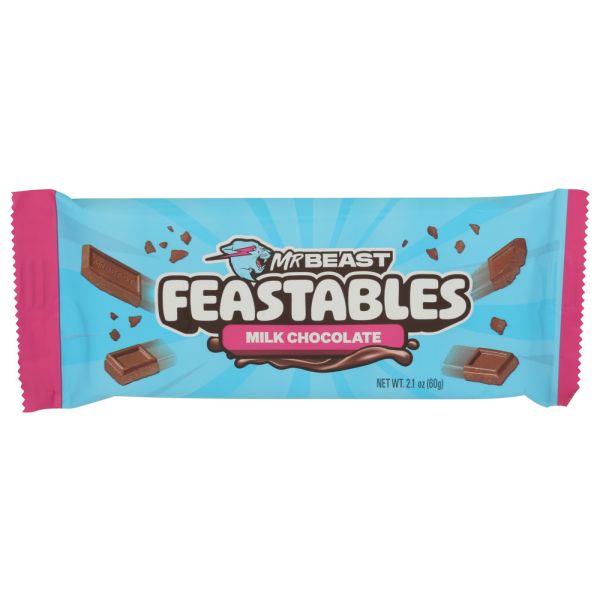 FEASTABLES: Milk Chocolate Bar, 60 gm
