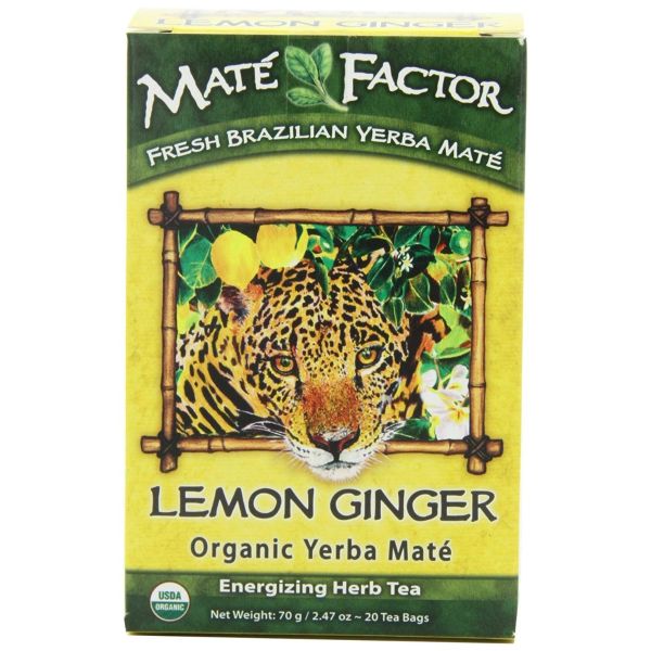 MATE FACTOR: Lemon Ginger Organic Yerba Mate, 20 bg