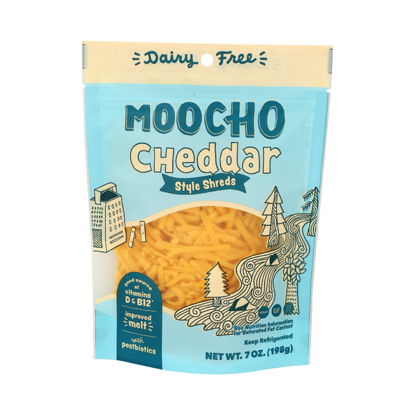 MOOCHO: Cheddar Style Shreds, 7 oz