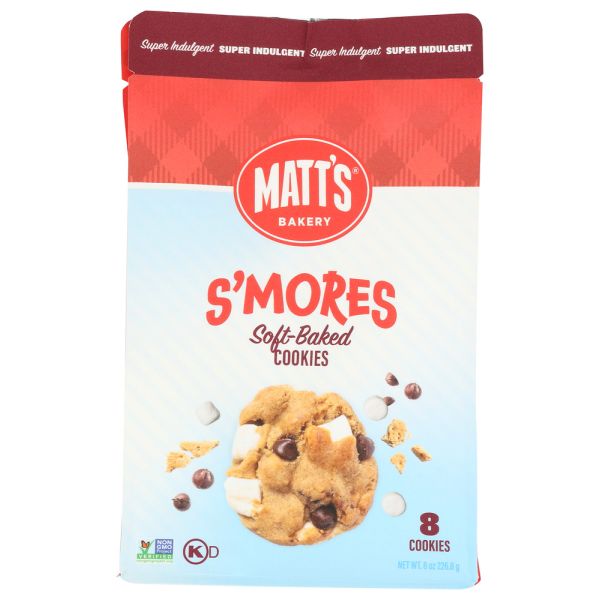 MATTS COOKIES: Smores Soft Baked Cookies, 8 oz