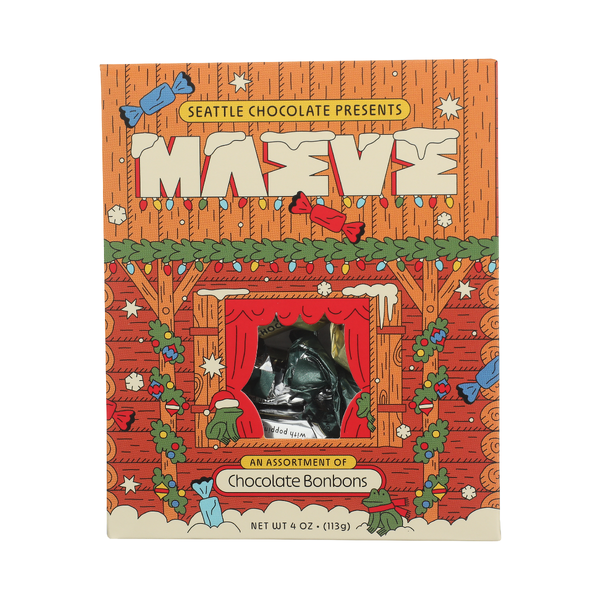 MAEVE: Chocolate Holiday Cabin Fever Chocolate Bonbons, 4 oz