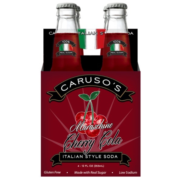 CARUSO: Maraschino Cherry Cola Soda 4Pack, 48 oz