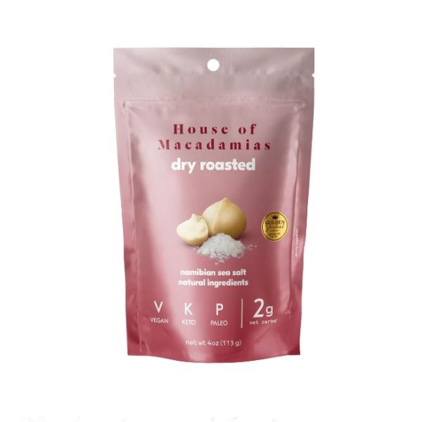 HOUSE OF MACADAMIAS: Dry Roasted Macadamia Nuts With Namibian Sea Salt, 4 oz