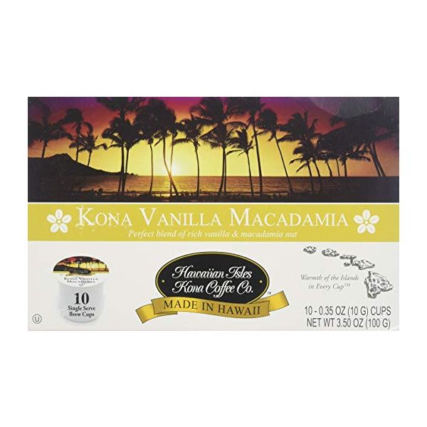 HAWAIIAN KONA: Coffee Kona Vanilla Macadamia Nut, 10 pk