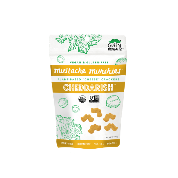 GREEN MUSTACHE: Crackers Vegan Cheddarish, 4 oz