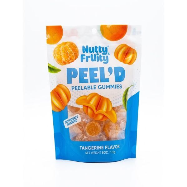 NUTTY AND FRUITY: Peelable Tangerine Gummies, 6 oz