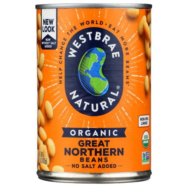 WESTBRAE: Organic Great Northern Beans No Salt Added, 15 oz
