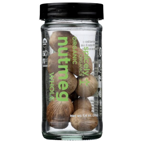 SPICELY ORGANICS: Organic Nutmeg Whole Jar, 1.4 oz