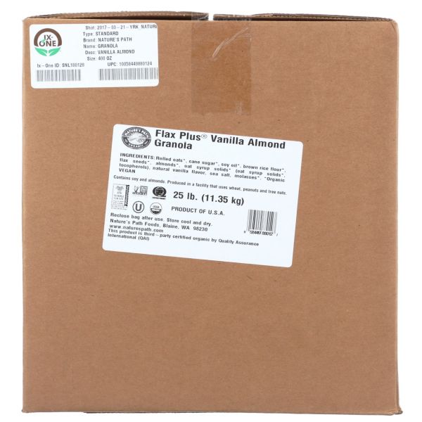 NATURES PATH: Vanilla Almond Flax Granola Bulk Box, 25 lb