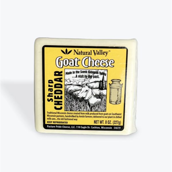 NATURAL VALLEY: Sharp Cheddar Goat Cheese, 8 oz