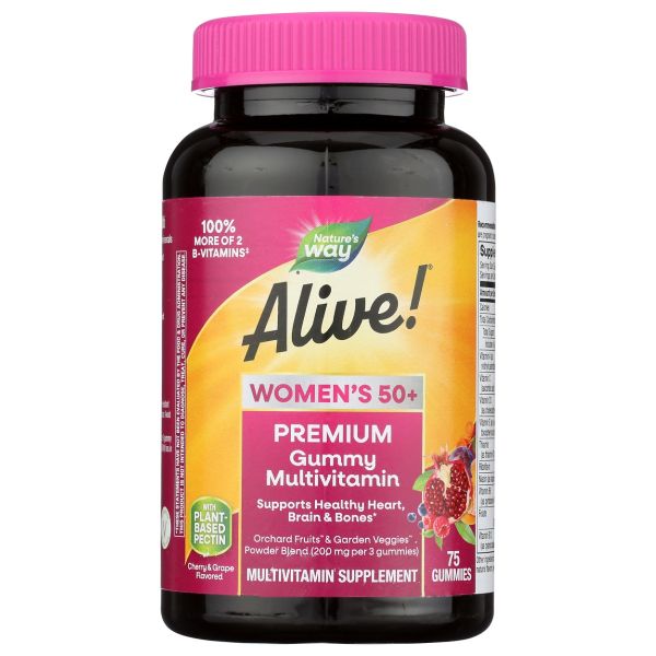 NATURES WAY: Alive Women 50 Plus Gummies Multivitamin, 75 pc