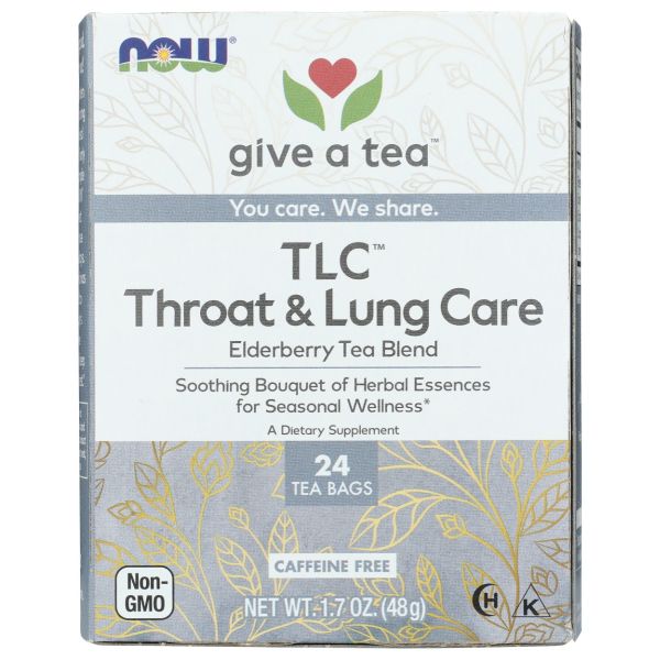 NOW GIVE A TEA: TLC Throat and Lung Care Tea, 24 bg