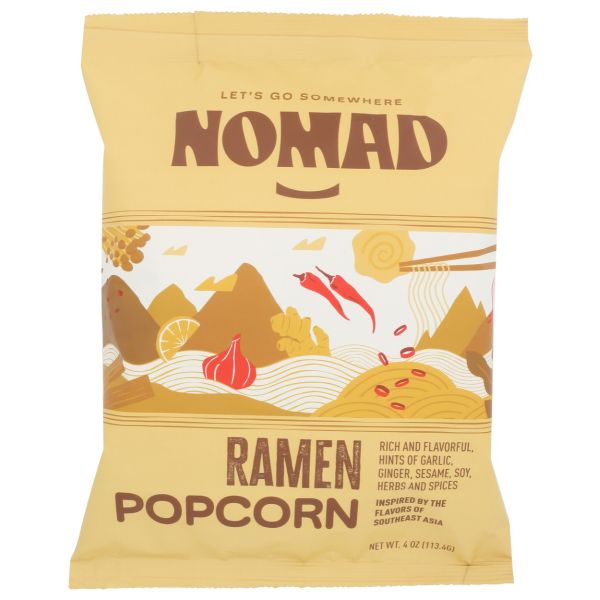 NOMAD SNACKS: Ramen Popcorn, 4 oz