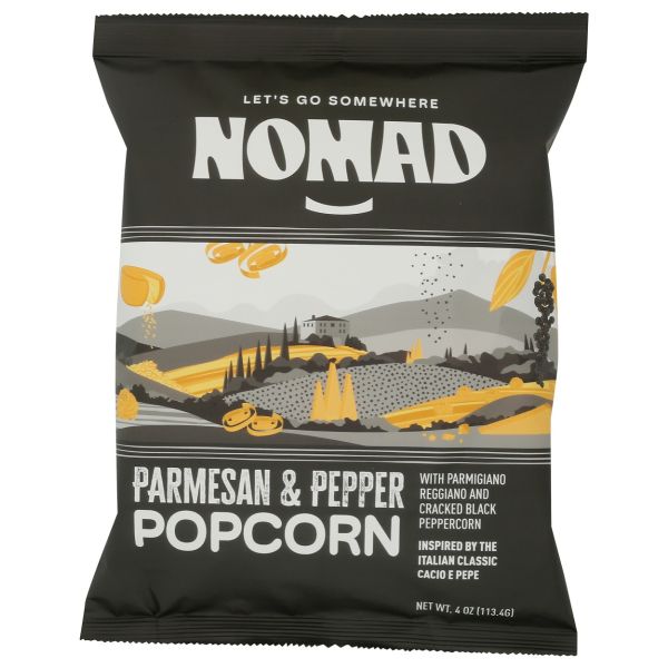 NOMAD SNACKS: Parmesan and Pepper Popcorn, 4 oz
