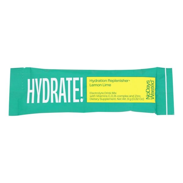 NO DAYS WASTED: Hydration Replenisher Lemon Lime, 9 gm