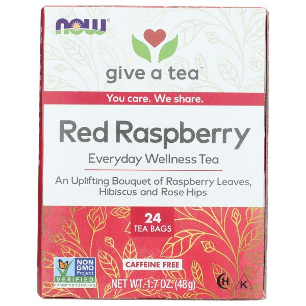 NOW GIVE A TEA: Red Raspberry Tea 24 Bags, 1.7 oz