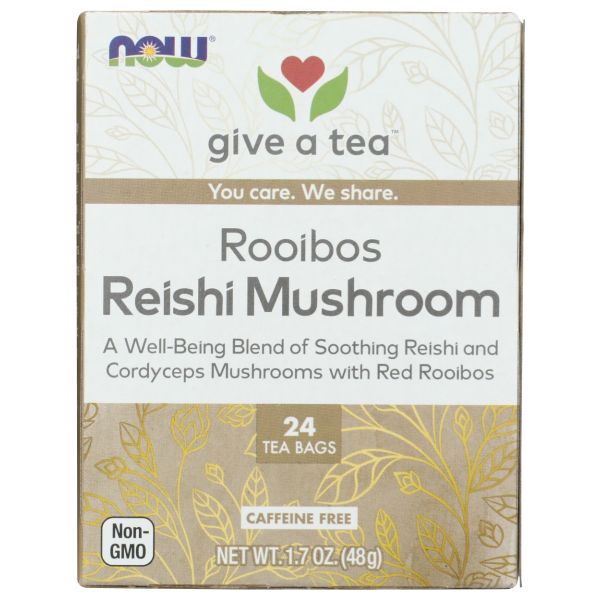 NOW GIVE A TEA: Rooibos Reishi Mushroom Tea, 24 bg