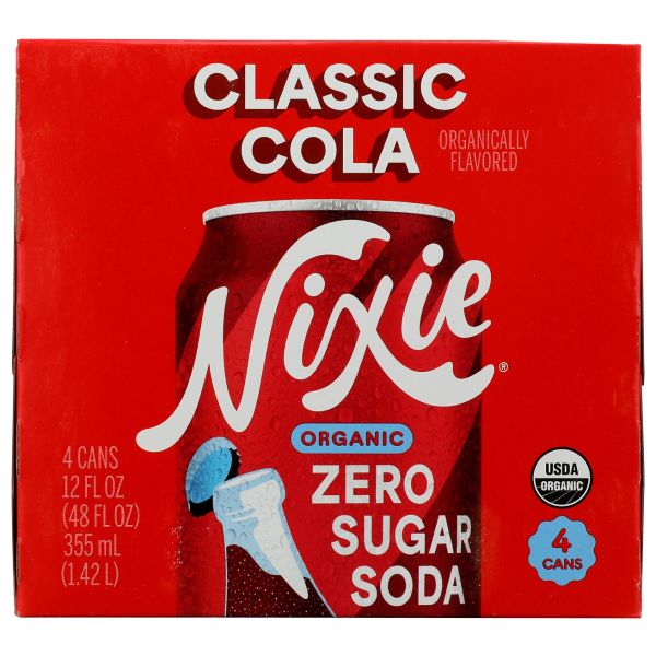 NIXIE: Classic Cola Zero Sugar Soda 4 Count, 48 fo