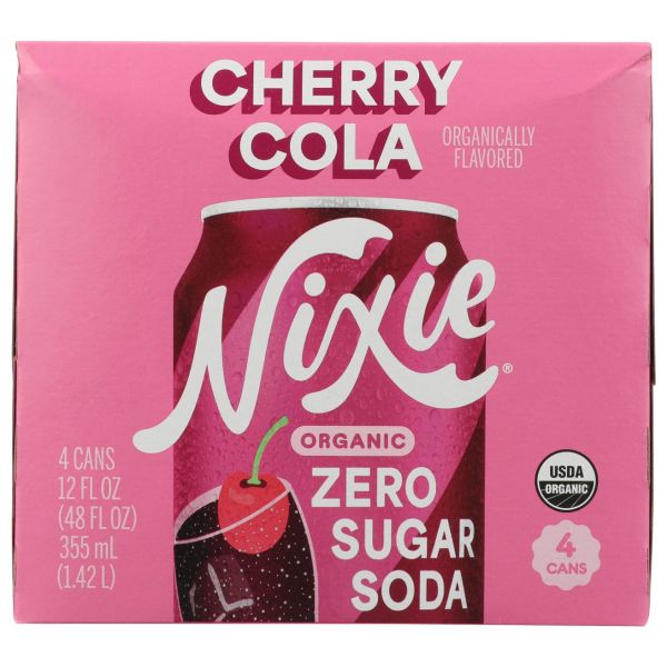 NIXIE: Cherry Cola Zero Sugar Soda 4 Count, 48 fo