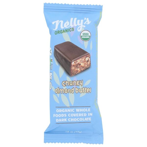 NELLYS ORGANICS: Chunky Almond butter Bar, 1.6 oz