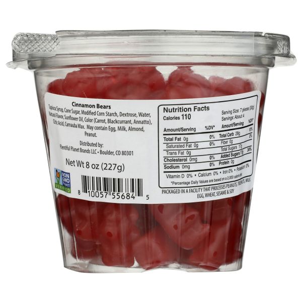 NO LABEL: Non GMO Cinnamon Gummy Bears Tub, 8 oz