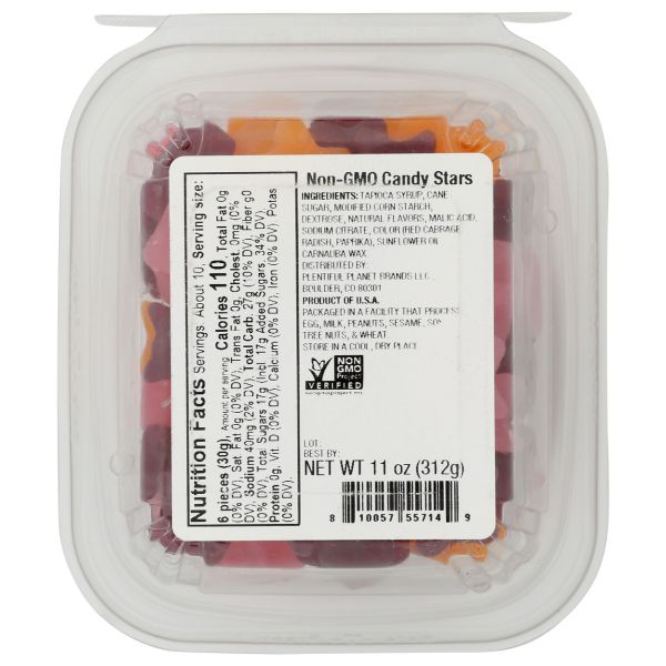 NO LABEL: Non GMO Candy Stars Tub, 11 oz