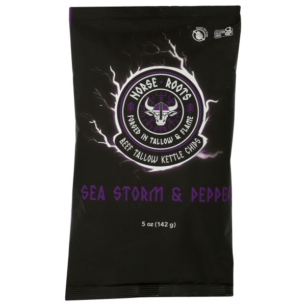 NORSE ROOTS: Sea Storm and Pepper Beef Tallow Chips, 5 oz
