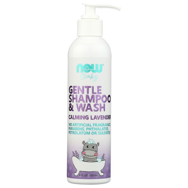NOW: Calming Lavender Gentle Baby Shampoo and Wash, 8 fo