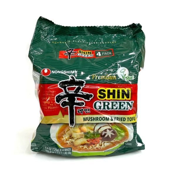 NONG SHIM: Shin Green Ramen Mushroom and Fried Tofu Noodles, 17.6 oz
