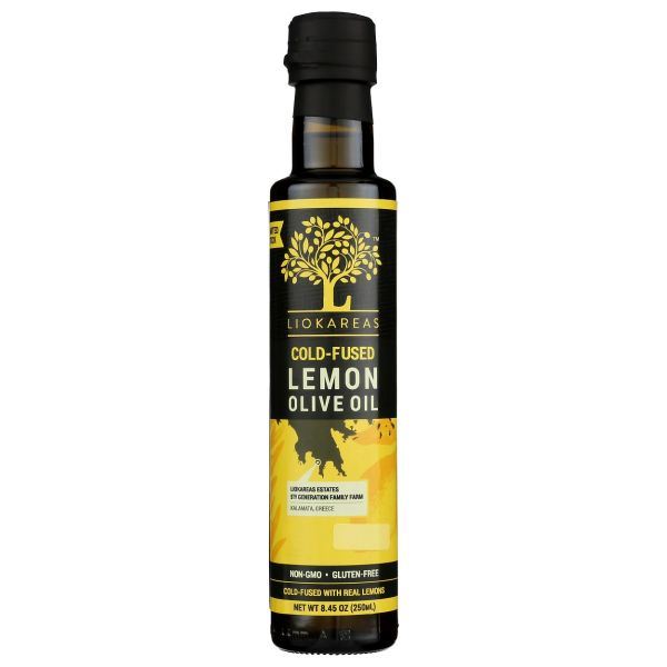 LIOKAREAS: Cold Fused Lemon Greek Olive Oil, 8.45 oz