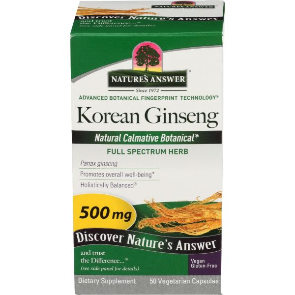 NATURES ANSWER: Korean Ginseng Root, 50 vc
