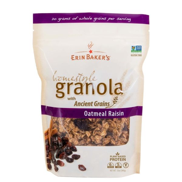 ERIN BAKERS: Homestyle Granola Oatmeal Raisin, 12 oz