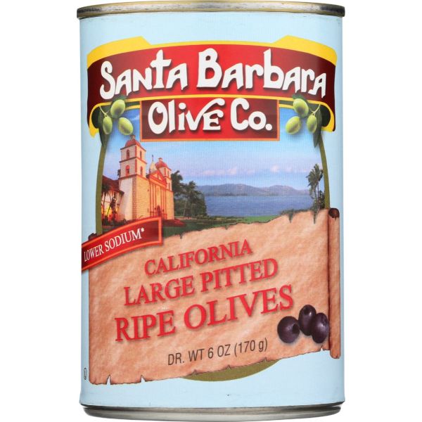 SANTA BARBARA: California Large Pitted Ripe Olives, 6 oz