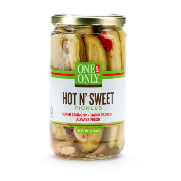 ONE AND ONLY SALAD DRESSING: Hot N Sweet Pickles, 24 oz
