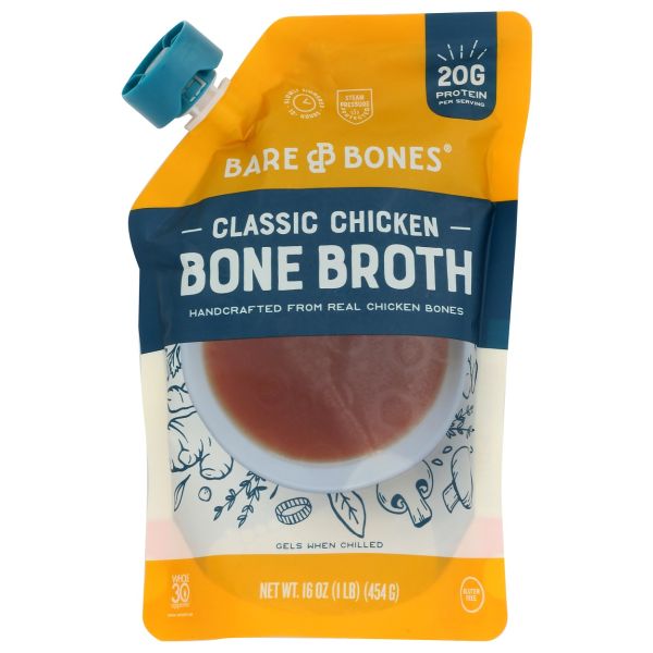 BARE BONES: Organic Chicken Bone Broth, 16 oz