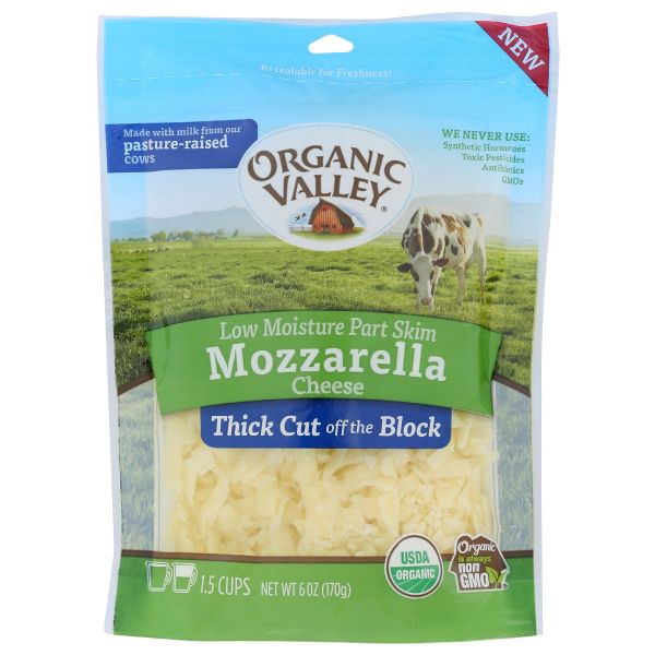 ORGANIC VALLEY: Mozzarella Cheese Shred, 6 oz