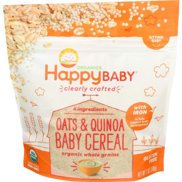 HAPPY BABY: Oats and Quinoa Cereal, 7 oz