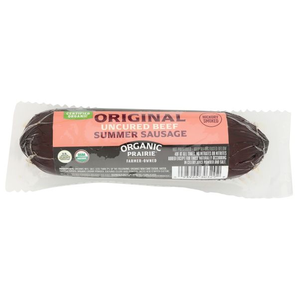 ORGANIC PRAIRIE: Original Uncured Organic Beef Summer Sausage, 12 oz