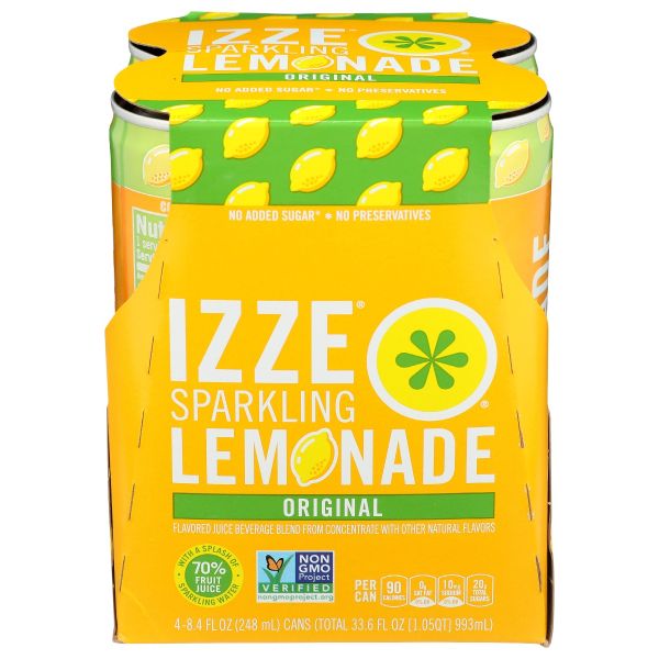 IZZE BEVERAGE: Sparkling Lemonade Original 4pack, 33.6 fo