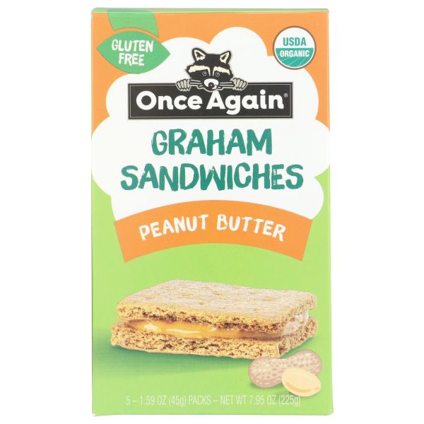 ONCE AGAIN: Peanut Butter Graham Sandwiches 5 Count, 7.95 oz
