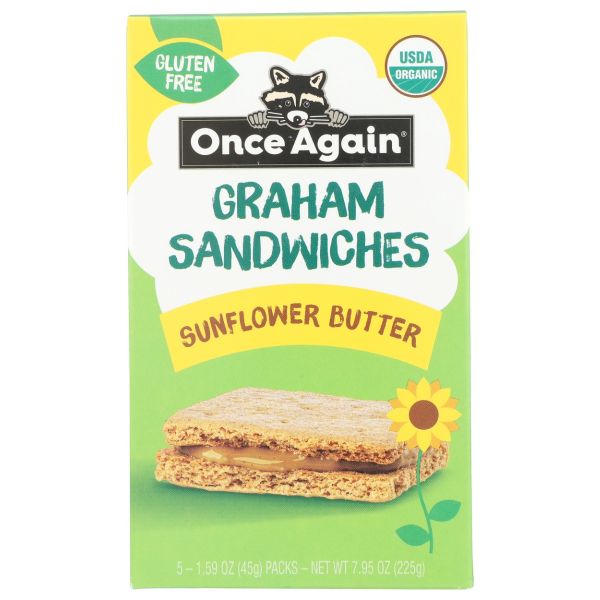 ONCE AGAIN: Sunflower Butter Graham Sandwiches 5 Count, 7.95 oz