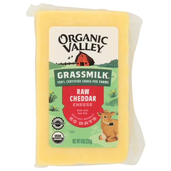 ORGANIC VALLEY: Grassmilk Raw Cheddar, 8 oz