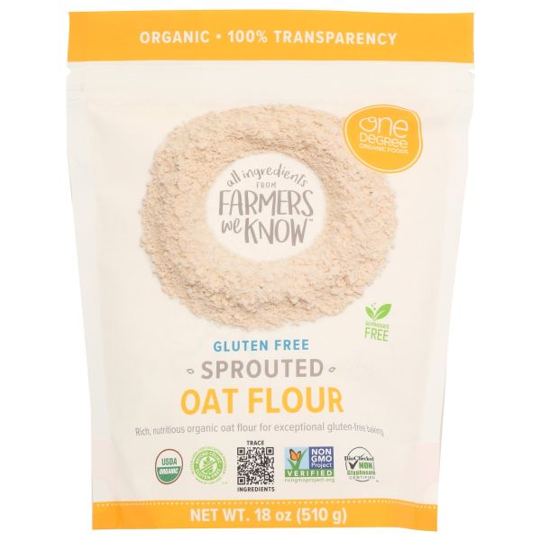 ONE DEGREE: Organic Sprouted Oat Flour, 18 oz