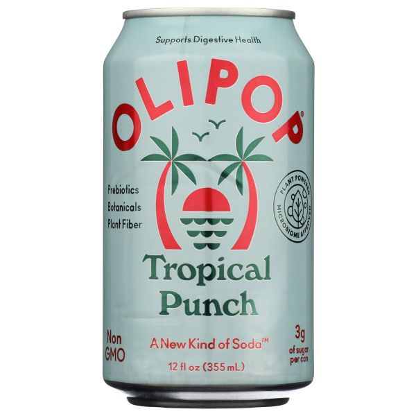 OLIPOP: Tropical Punch Soda, 12 fo