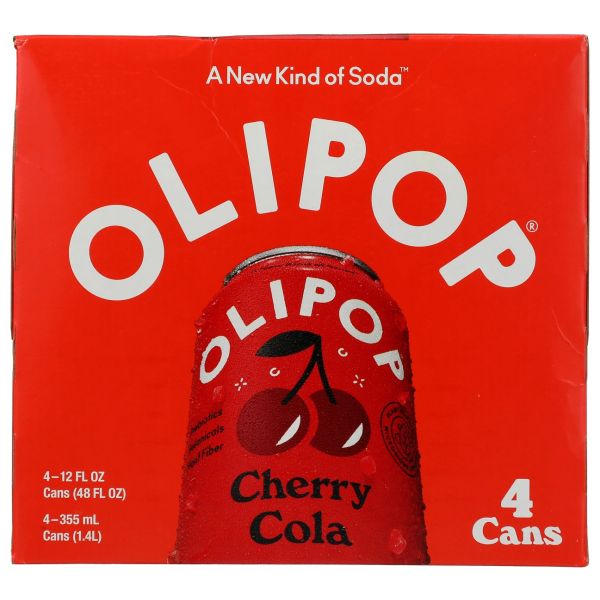 OLIPOP: Cherry Cola Soda 4 Count, 48 fo