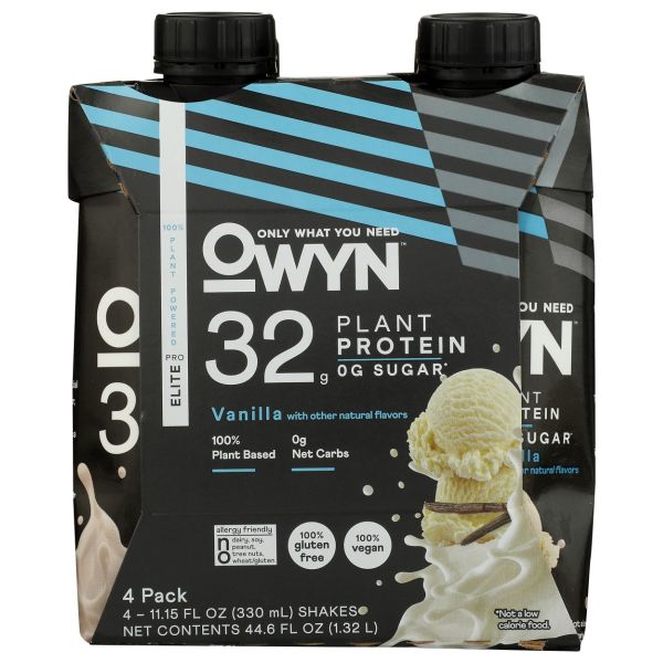 OLYN: Pro Elite Protein Shakes Smooth Vanilla 4 Count, 44.6 fo