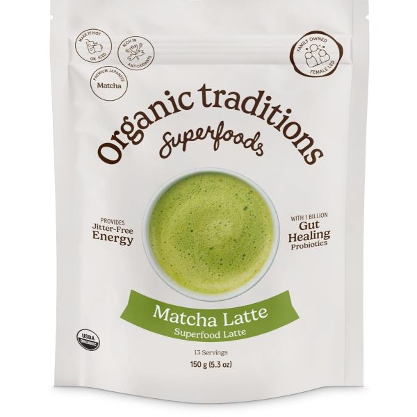 ORGANIC TRADITIONS: Matcha Latte with Probiotics, 5.3 oz