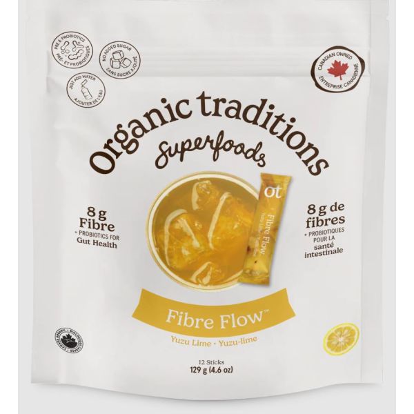 ORGANIC TRADITIONS: Fiber Flow Yuzu Lime 12 Count, 4.6 oz