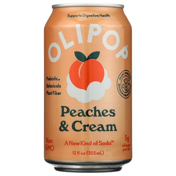 OLIPOP: Peaches and Cream Soda, 12 fo